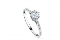 0.59ct. Diamond Solitaire Engagement Ring in 18K Gold