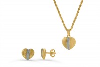 Earring & Necklace Jewelry Set in 18K Gold