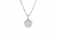0.10ct Diamond with Pearl Necklace in 18K Gold